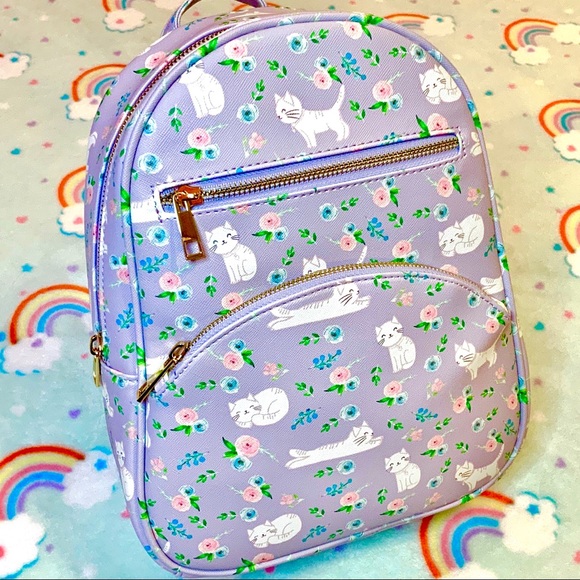Under One Sky Handbags - SOLD Under One Sky Cats Kittens Rosebuds Mini Backpack